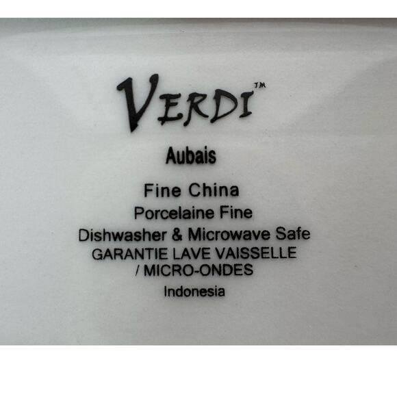 Verdi Aubais Fine China Porcelain Fine Rectangular Serving Plate with 2 Bowl Set - Picture 6 of 6